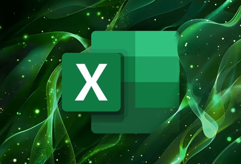 Green Excel logo on abstract background