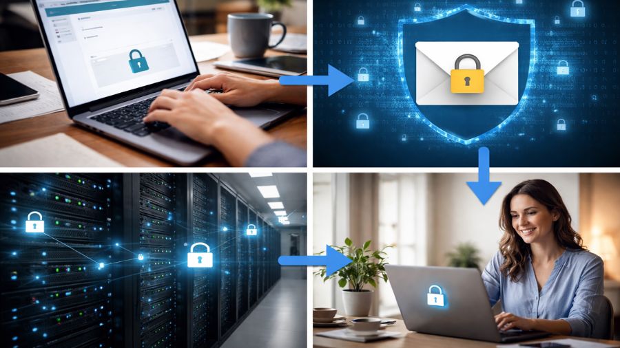 The Process of Sending a Secure Email